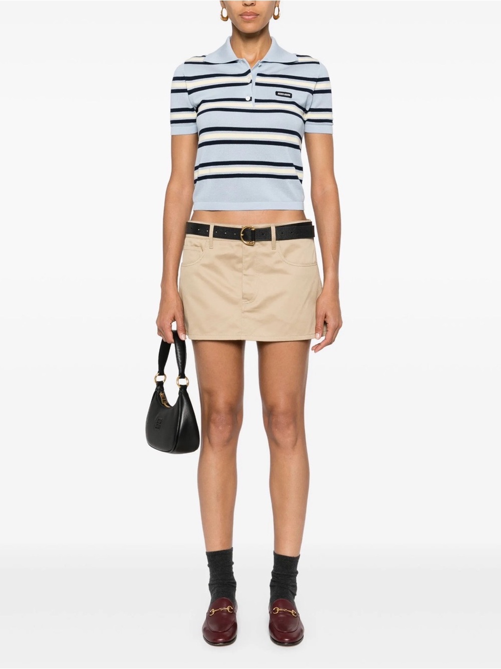 Miu Miu Chino Logo Mini Skirt